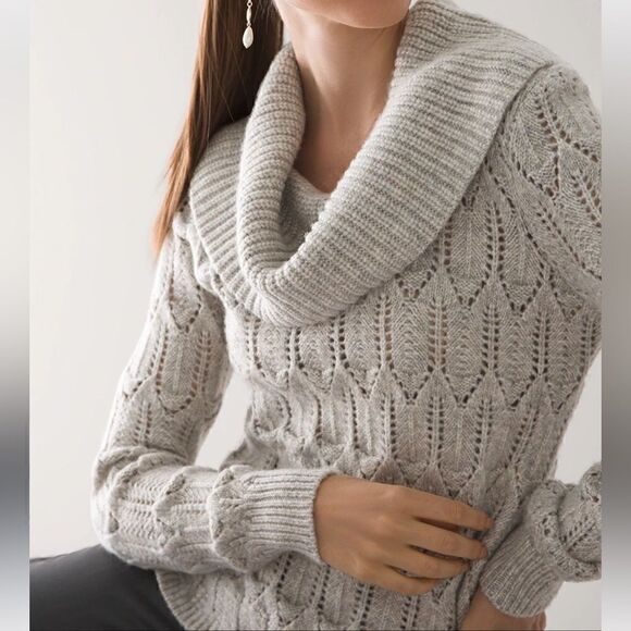 NWT White House Black Market Cowl Neck Lurex Sweater - Picture 10 of 13